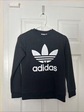 adidas Black Sweatshirt with White Trefoil Logo